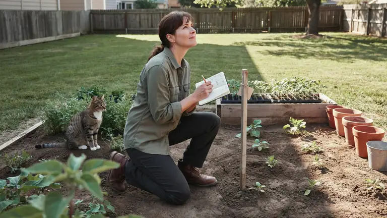 How to Start a Small Vegetable Garden in 7 Simple Steps 3 Vegetable garden in full afternoon sun against a house wall
