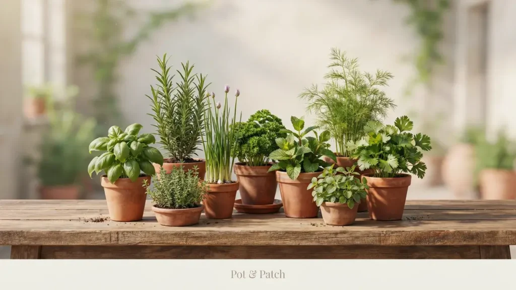 Herb Gardening for Beginners: Simple Guide to Get Started 2 Easy culinary herbs for beginners including basil, parsley, mint, thyme, rosemary, chives, cilantro, and dill