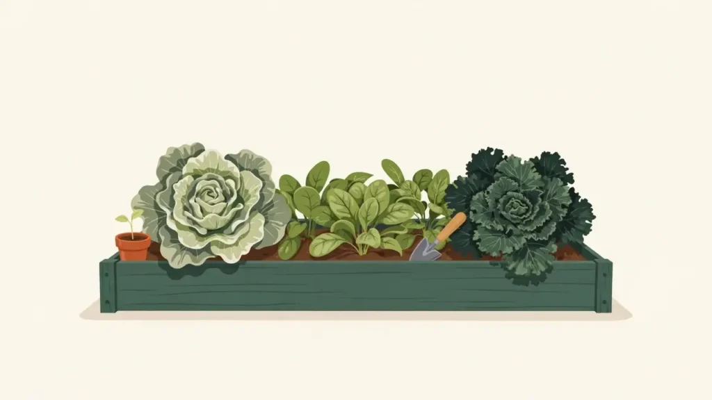 What to Plant in a Raised Garden Bed: Best Vegetables by Type 3 Lettuce, spinach, and kale planted along the edge of a raised bed