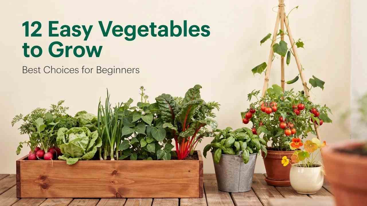 Easy Vegetables to Grow: 12 Best Choices for Beginners 1 Easy vegetables to grow for beginners in a small home garden