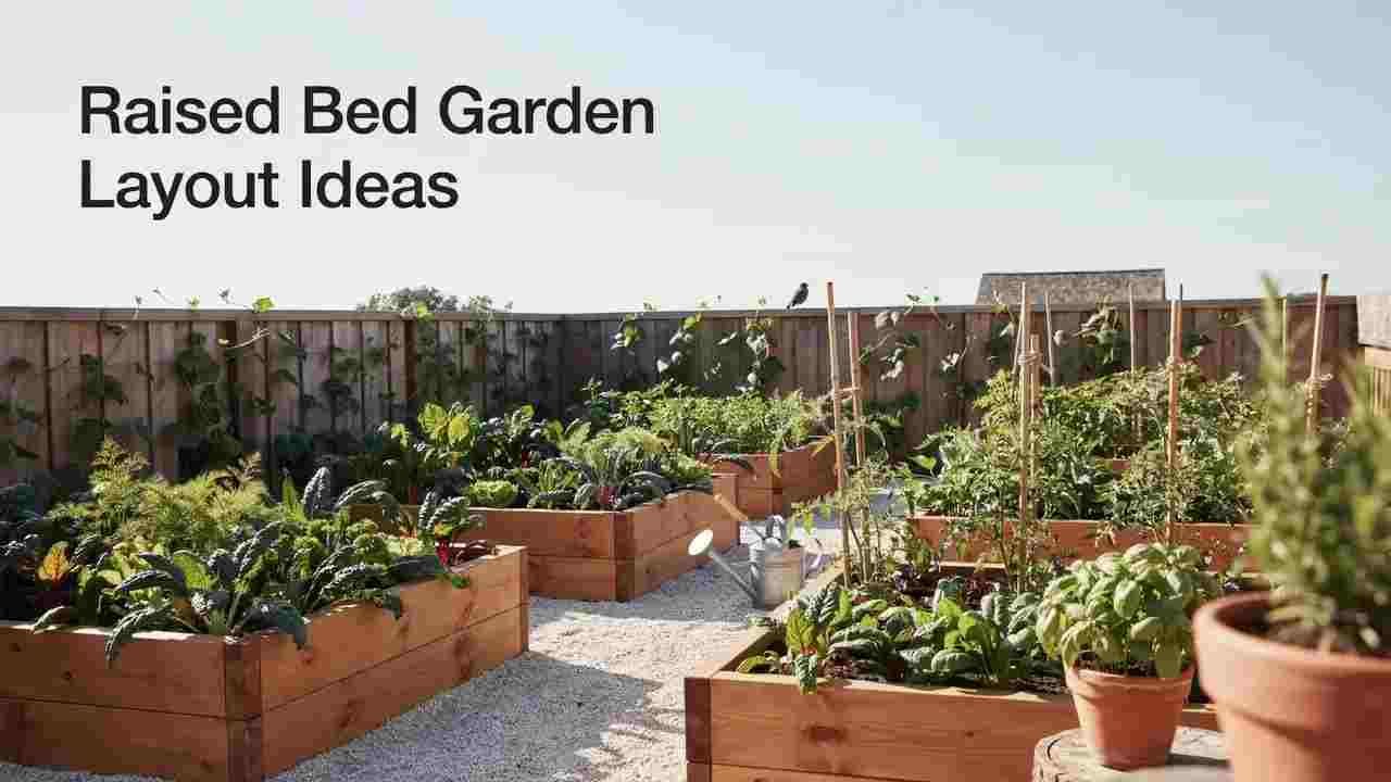 Raised Bed Garden Layout Ideas: 10 Plans + Tips 4 Overhead view of a raised bed garden layout with multiple planted beds and paths