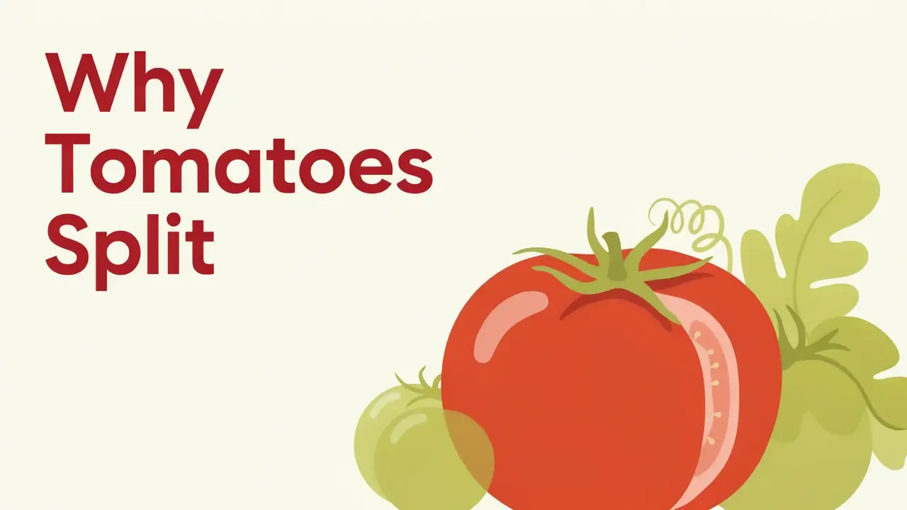 Cartoon ripe tomato on the vine with a split in its skin