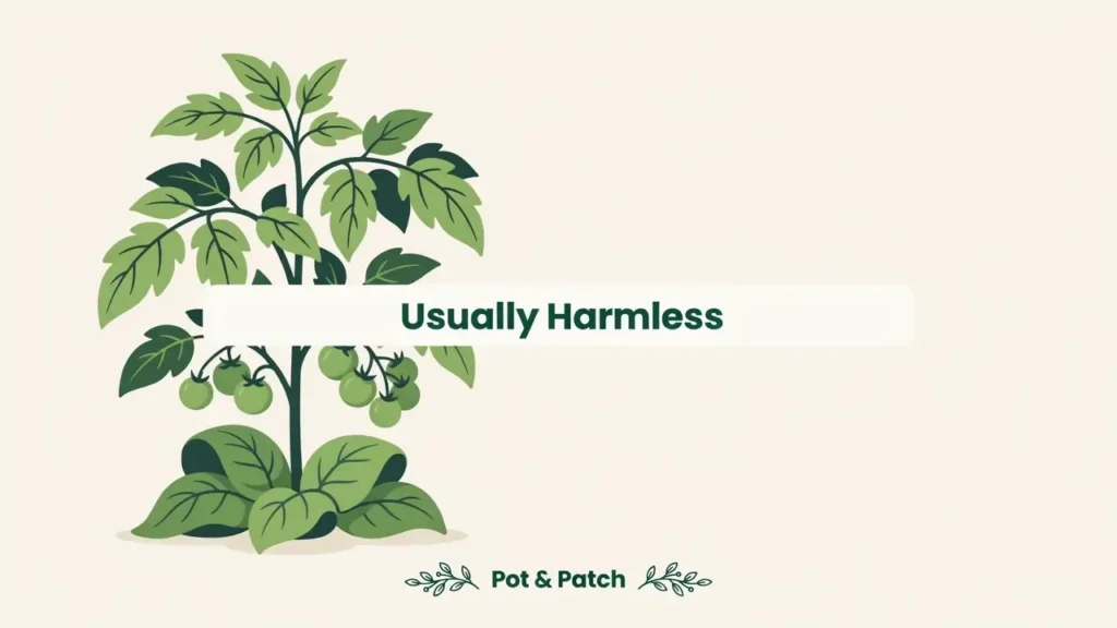 Tomato Leaves Curling? Causes, Fixes, and What to Check 2 Lower tomato leaves rolled upward and leathery but still healthy green